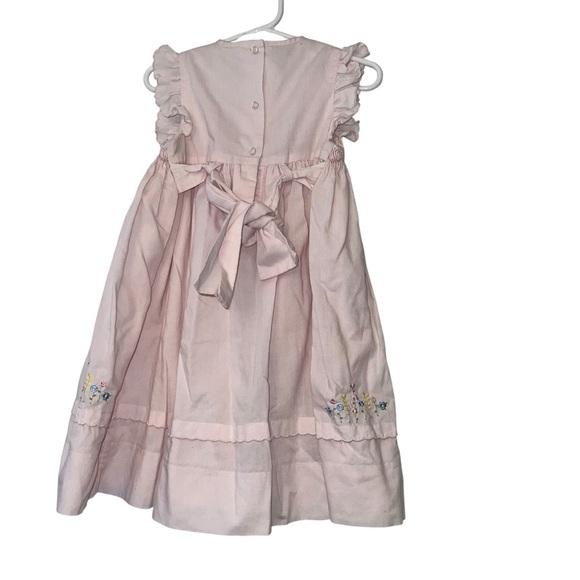 Parisian kids Pink Floral Embroidered smocked Dress Sz 3T - Picture 2 of 4